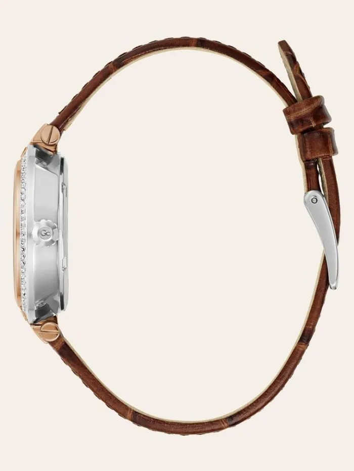 Women Gc Leather Analogue Watch Brown Guess Watches