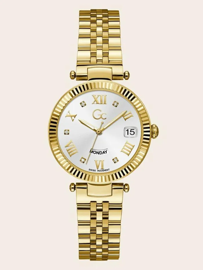 Women Gc Quartz Calendar Watch Gold Guess Watches