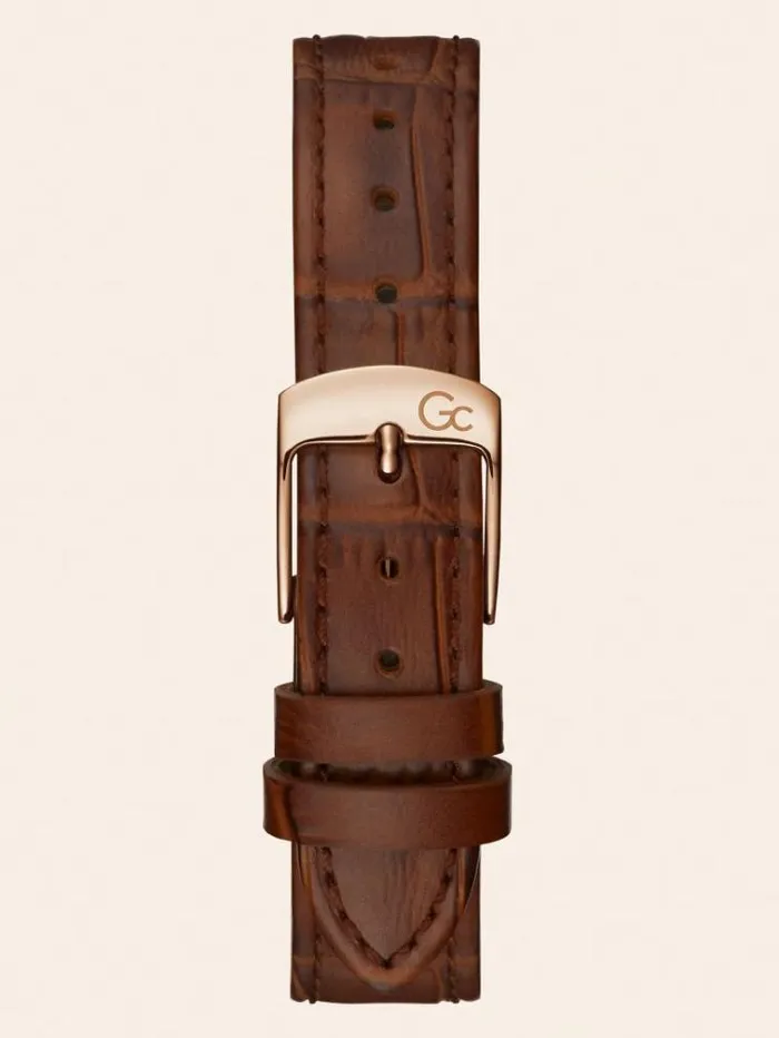 Women Gc Real Leather Analogue Watch Brown Guess Watches