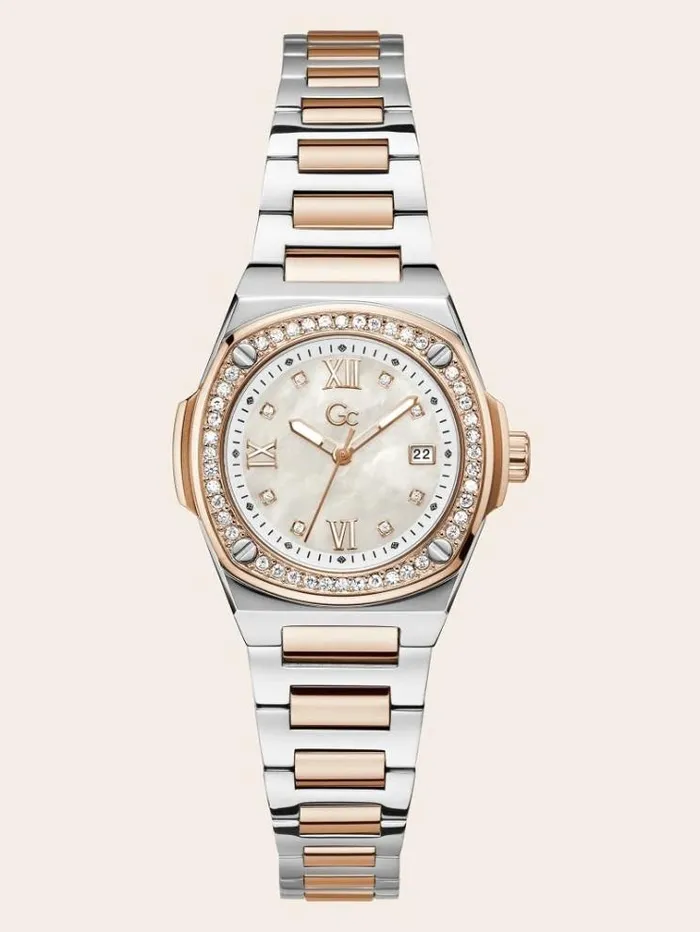 Women Gc Steel Watch With Date Function Silver Guess Watches