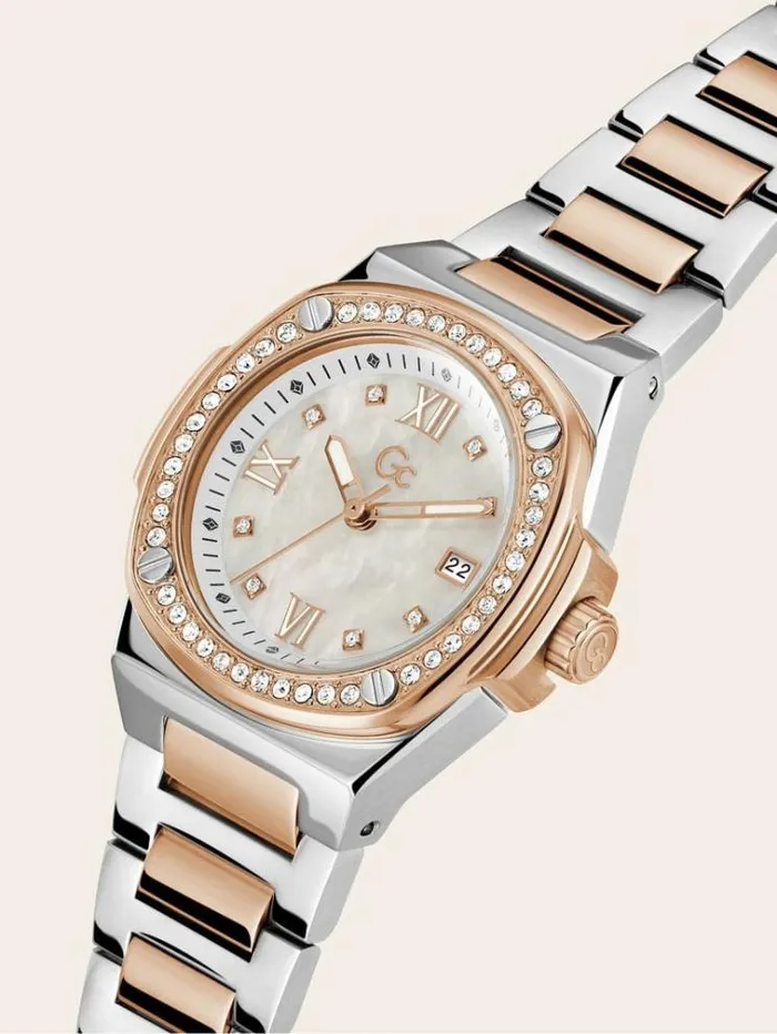 Women Gc Steel Watch With Date Function Silver Guess Watches