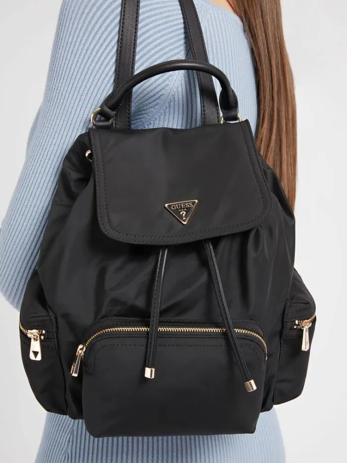 Women Gemma Eco Mini Backpack Black Guess Mini Bags