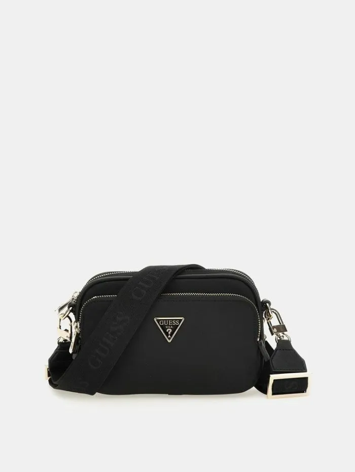 Women Gemma Saffiano Mini Crossbody Black Guess Crossbody Bags