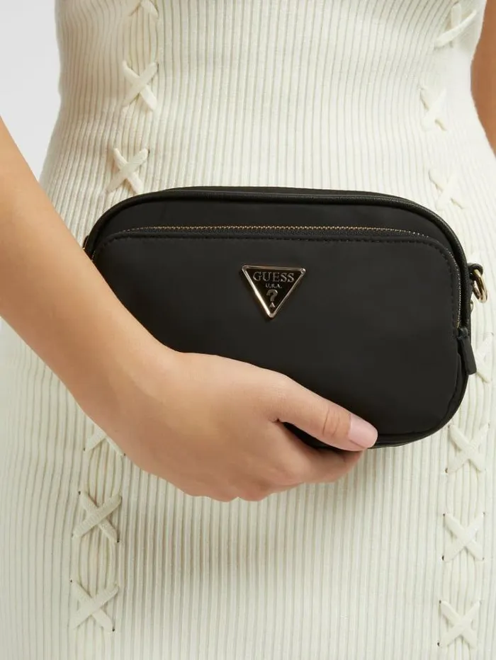 Women Gemma Saffiano Mini Crossbody Black Guess Crossbody Bags