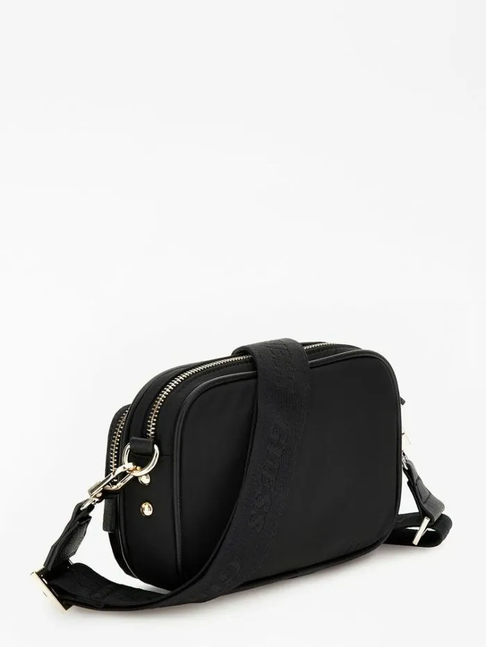 Women Gemma Saffiano Mini Crossbody Black Guess Crossbody Bags