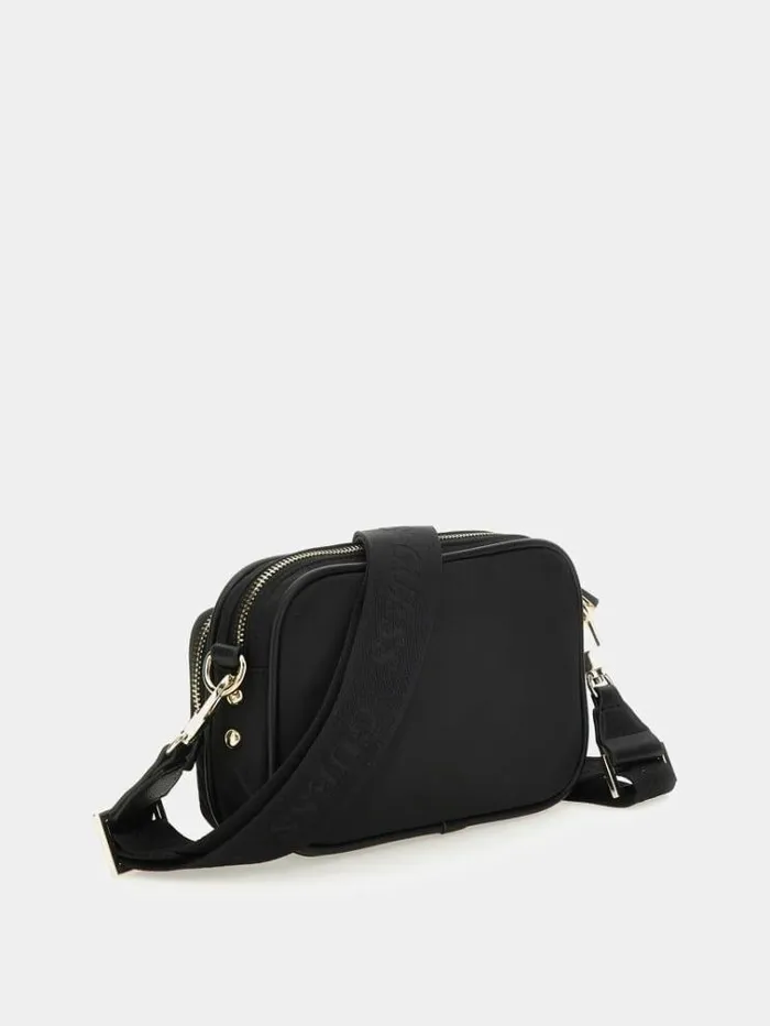 Women Gemma Saffiano Mini Crossbody Black Guess Crossbody Bags