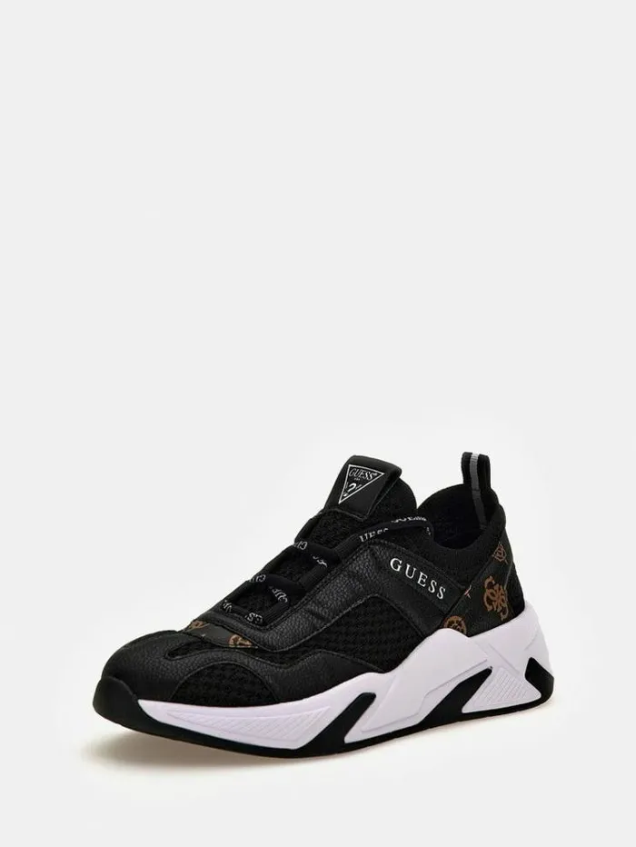 Women Geniver Contrastingmaterial Running Shoe Black Guess Sneakers