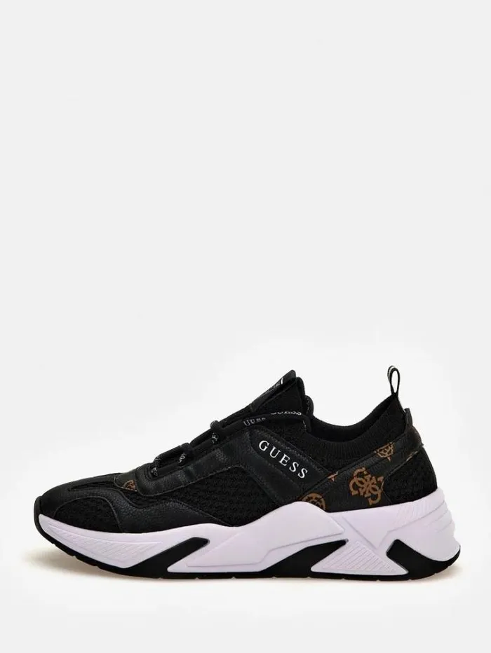 Women Geniver Contrastingmaterial Running Shoe Black Guess Sneakers