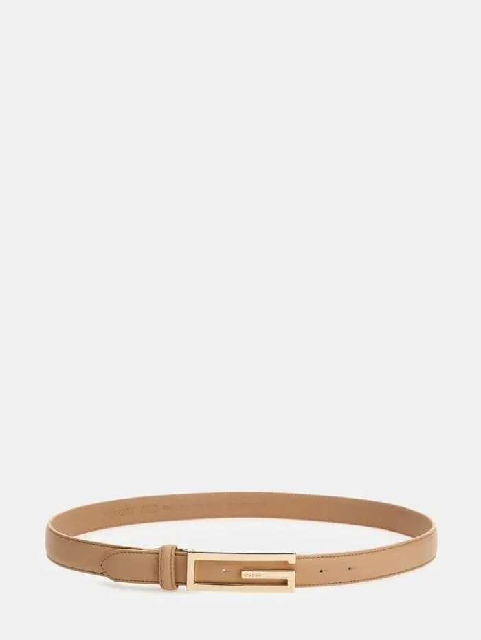 Women Genuine Leather Belt Beige Guess Belts