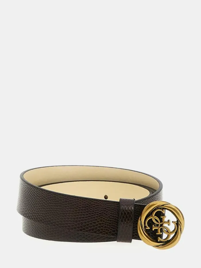 Women Genuine Leather Belt Brown Guess Belts