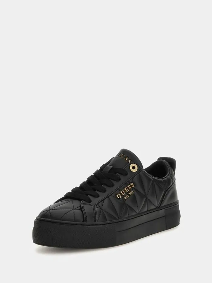 Women Genza Quilted Sneakers Black Guess Sneakers