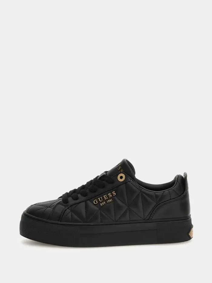 Women Genza Quilted Sneakers Black Guess Sneakers
