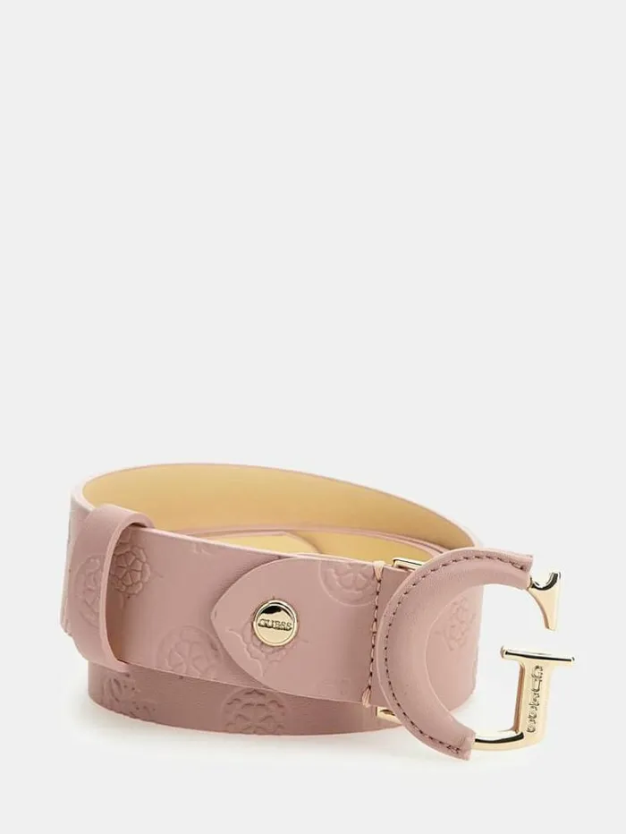 Women Geva 4g Peony Logo Belt Pink Guess Belts