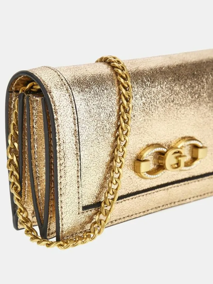 Women Gilded Glamour Laminated Crossbody Gold Guess Crossbody Bags