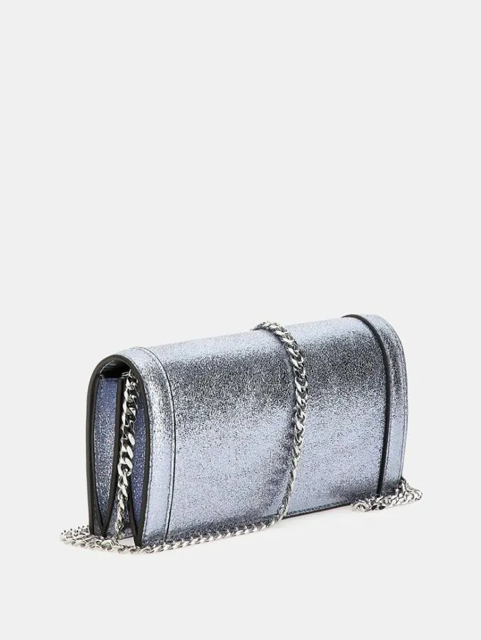Women Gilded Glamour Laminated Crossbody Silver Guess Crossbody Bags