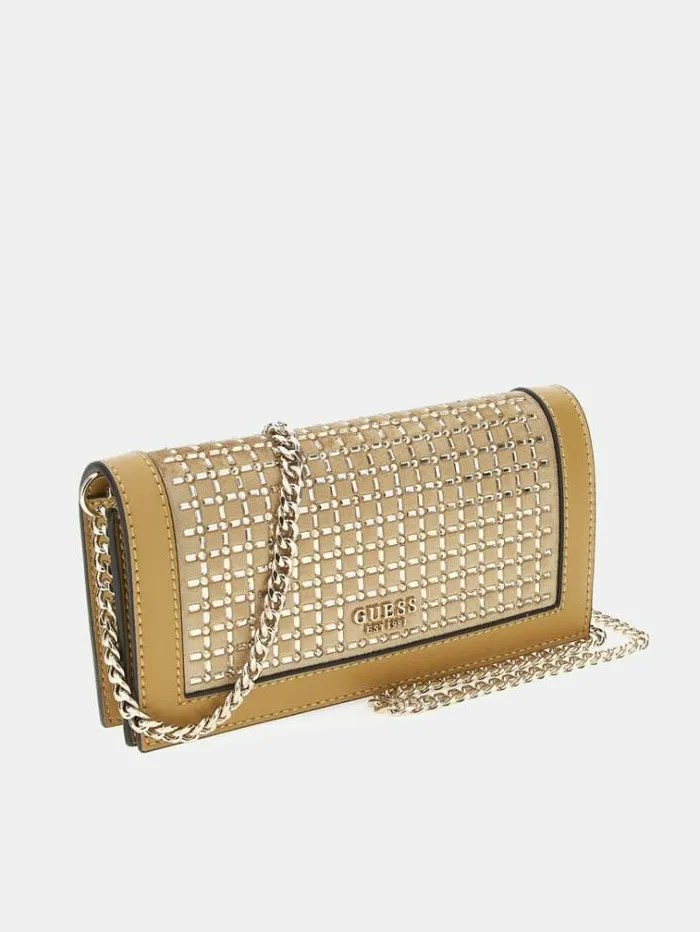 Women Gilded Glamour Mini Clutch Beige Guess Mini Bags