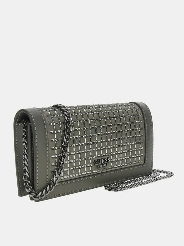Women Gilded Glamour Mini Clutch Dark Grey Guess Mini Bags