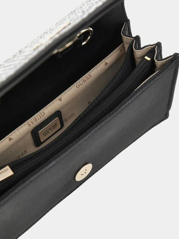 Women Gilded Glamour Rhinestone Crossbody Black Guess Crossbody Bags
