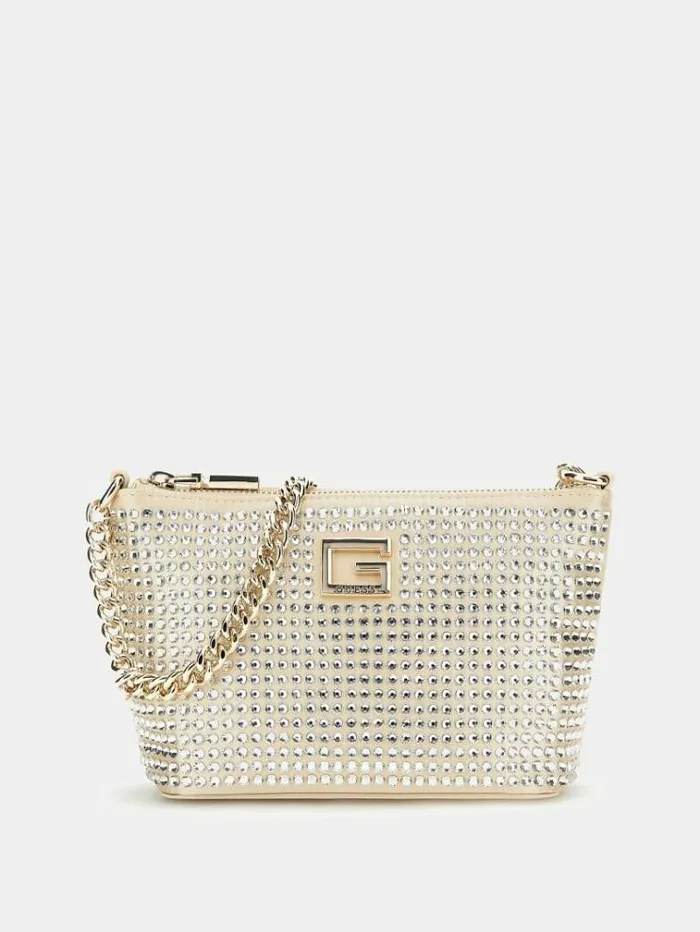 Women Gilded Glamour Rhinestone Mini Shoulder Bag White Guess Clutches And Evening Bags Women Gilded Glamour Rhinestone Mini Shoulder Bag White Guess Clutches And Evening Bags