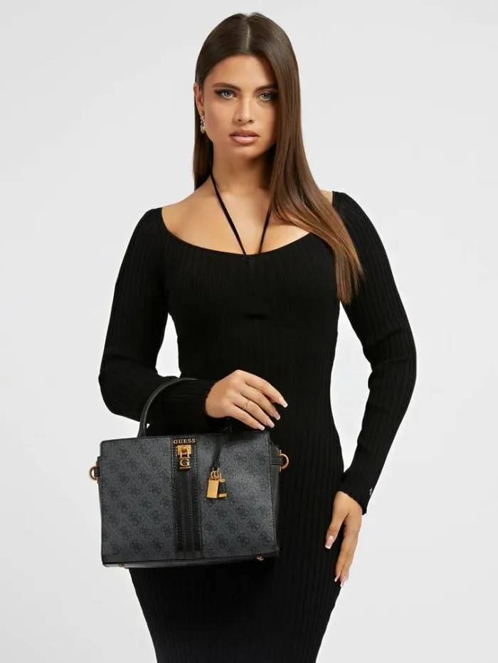 Women Ginevra 4g Logo Handbag Black Multi Guess Handbags