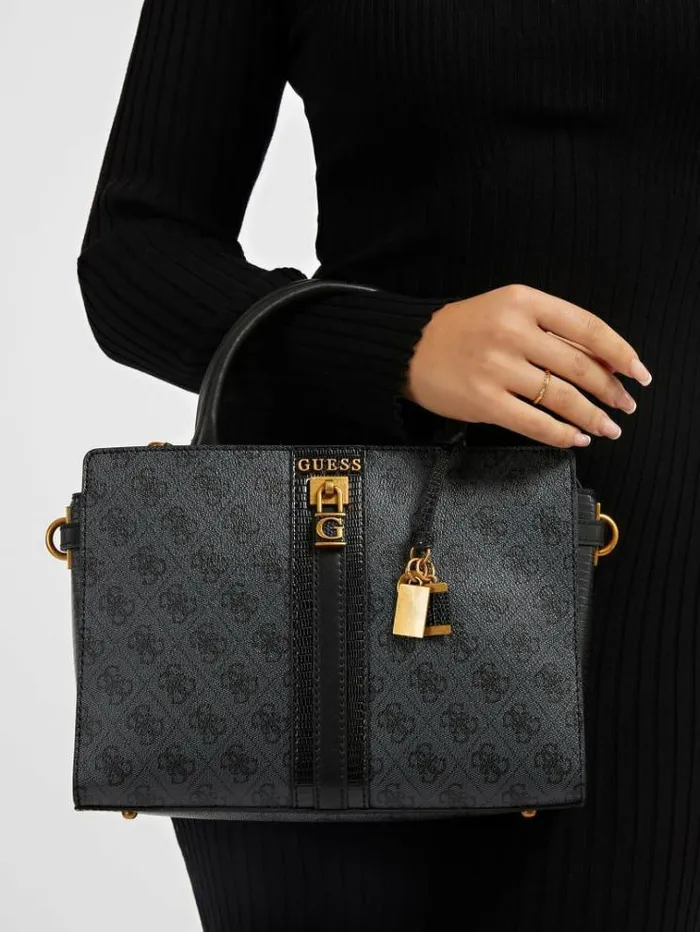 Women Ginevra 4g Logo Handbag Black Multi Guess Handbags