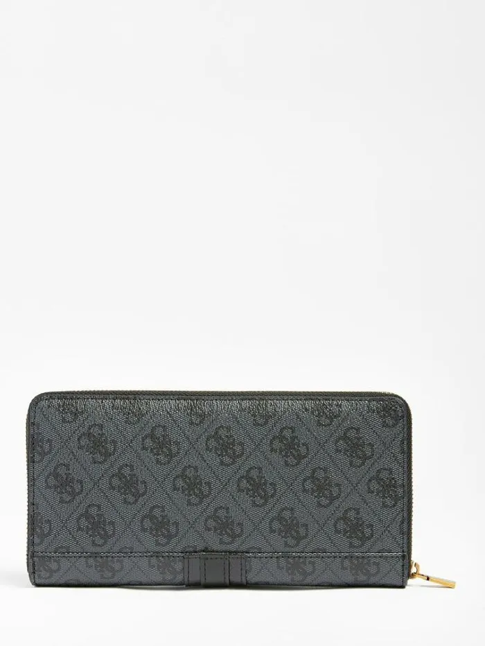 Women Ginevra 4g Logo Maxi Wallet Black Multi Guess Wallets