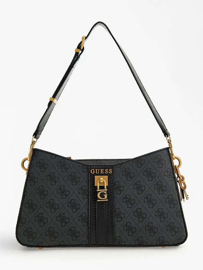 Women Ginevra 4g Logo Shoulder Bag Black Guess Shoulder Bags