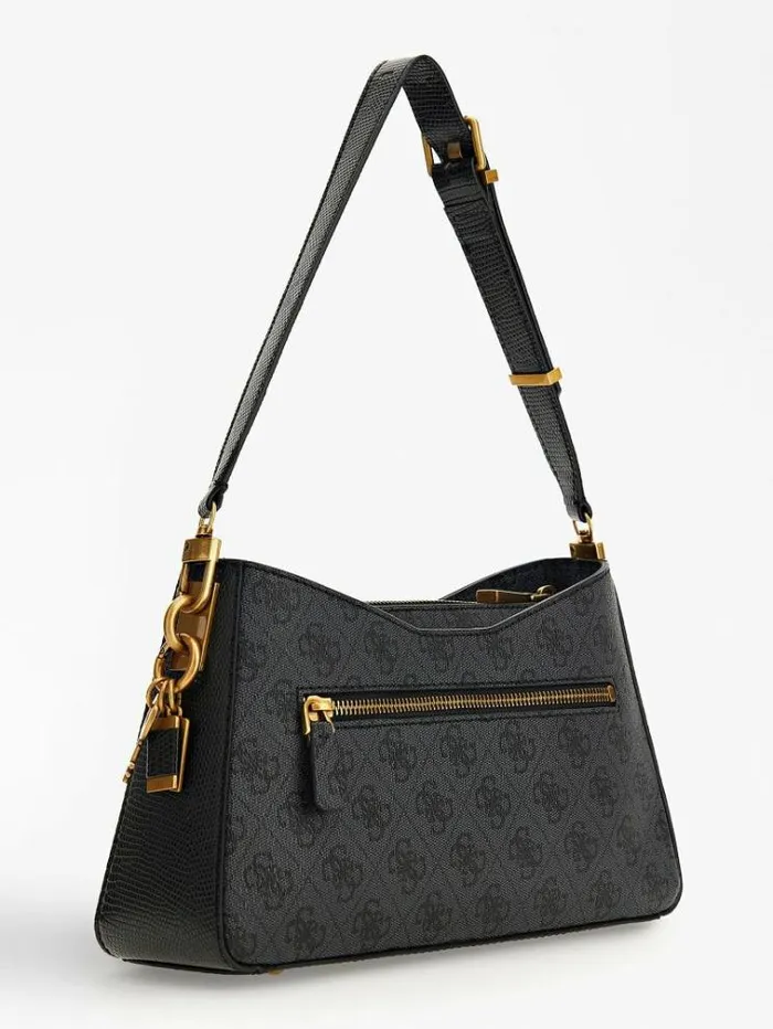 Women Ginevra 4g Logo Shoulder Bag Black Guess Shoulder Bags