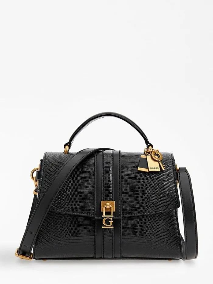Women Ginevra Pythonprint Mini Handbag Black Guess Handbags