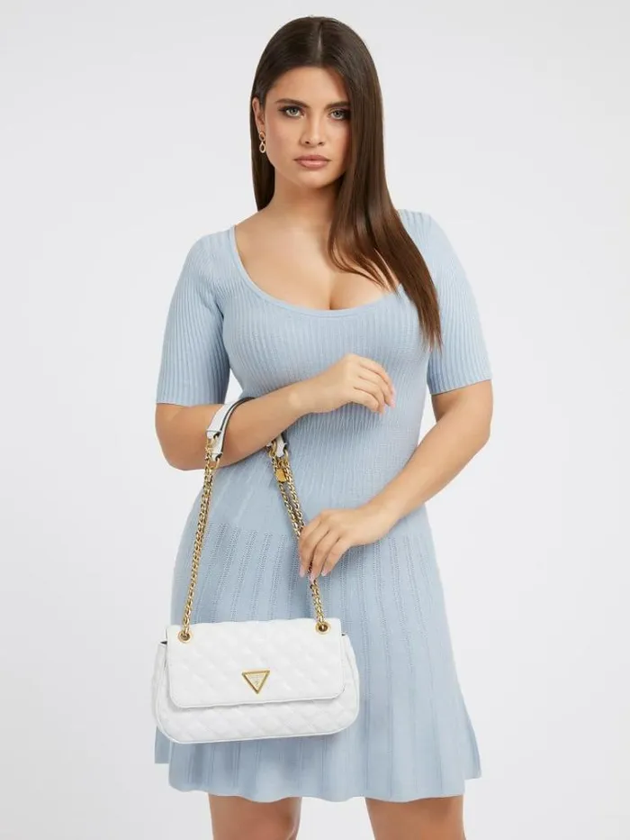 Women Giully Quilted Crossbody Bag White Guess Crossbody Bags