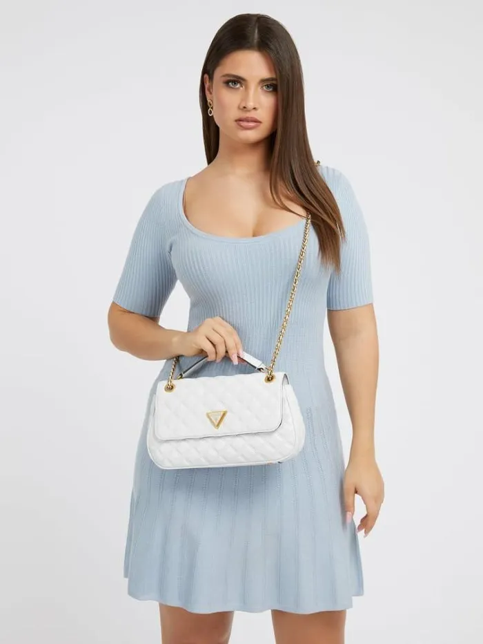 Women Giully Quilted Crossbody Bag White Guess Crossbody Bags