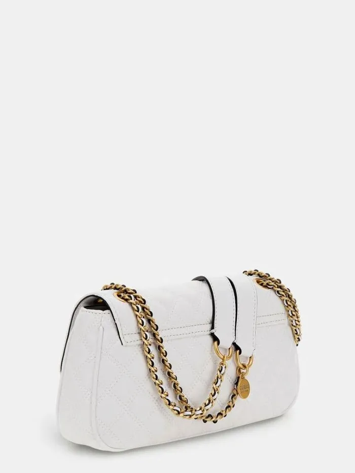 Women Giully Quilted Crossbody Bag White Guess Crossbody Bags