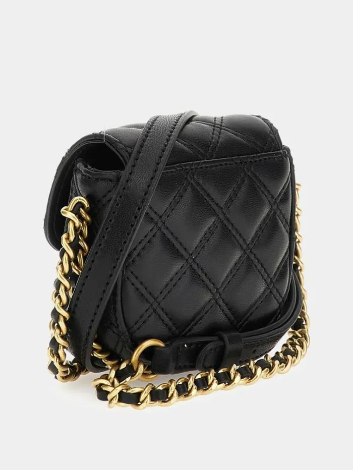 Women Giully Quilted Crossbody Black Guess Crossbody Bags