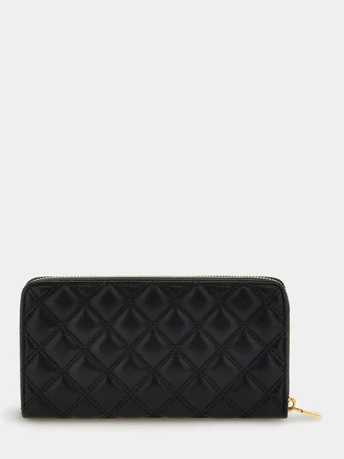 Women Giully Quilted Maxi Wallet Black Guess Wallets