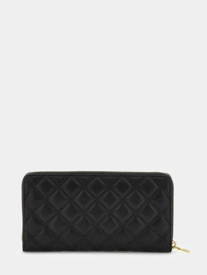 Women Giully Quilted Maxi Wallet Black Guess Wallets