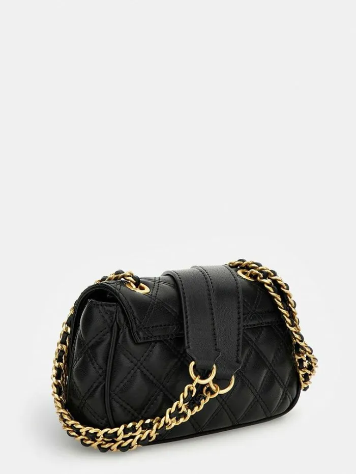 Women Giully Quilted Mini Crossbody Bag Black Guess Crossbody Bags