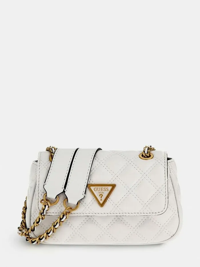 Women Giully Quilted Mini Crossbody Bag White Guess Crossbody Bags