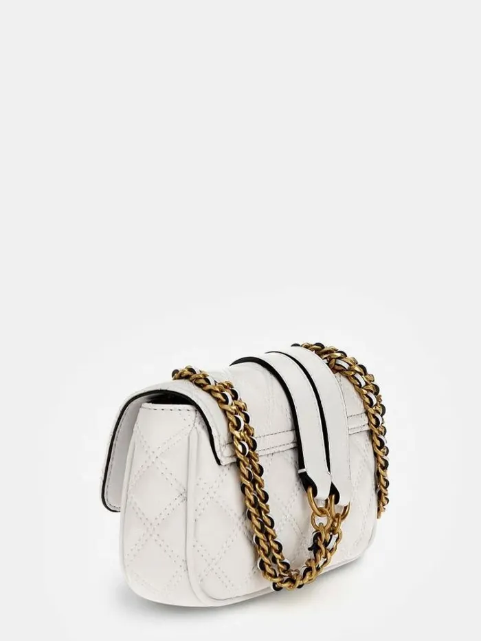 Women Giully Quilted Mini Crossbody Bag White Guess Crossbody Bags