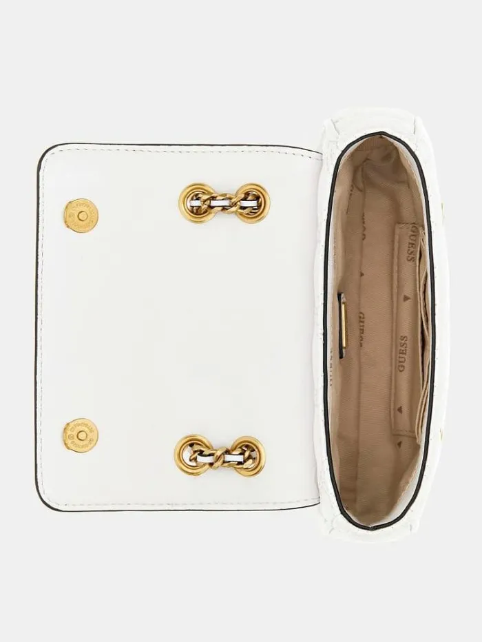 Women Giully Quilted Mini Crossbody Bag White Guess Crossbody Bags