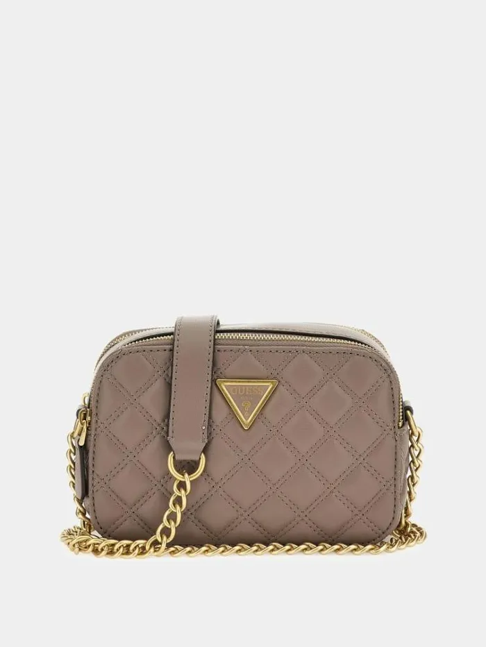 Women Giully Quilted Mini Crossbody Dark Pink Guess Crossbody Bags