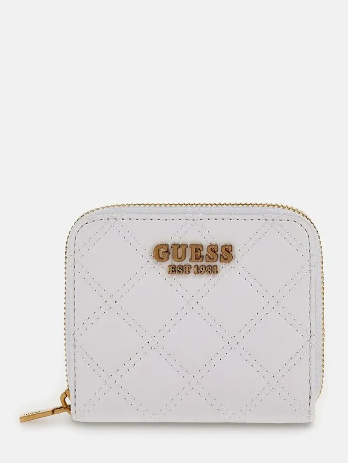 Women Giully Quilted Mini Purse White Guess Wallets