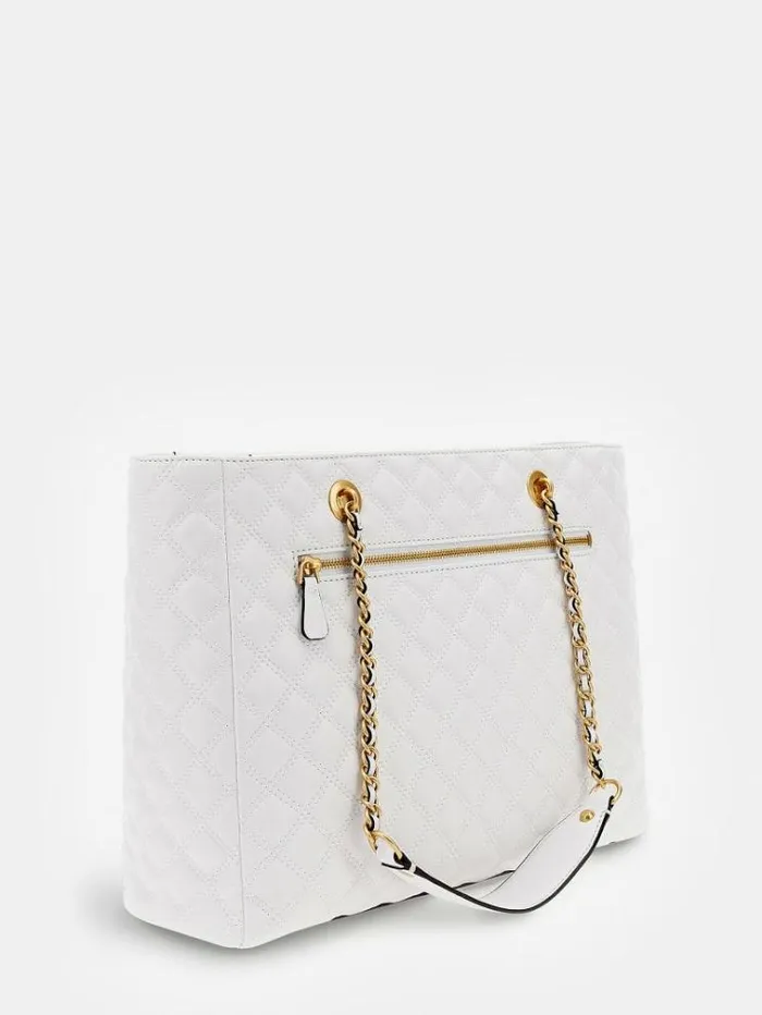 Women Giully Quilted Shopper White Guess Shoppers