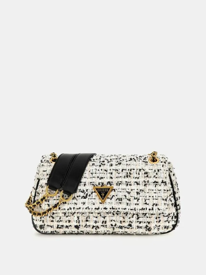 Women Giully Tweed Crossbody Black Multi Guess Crossbody Bags