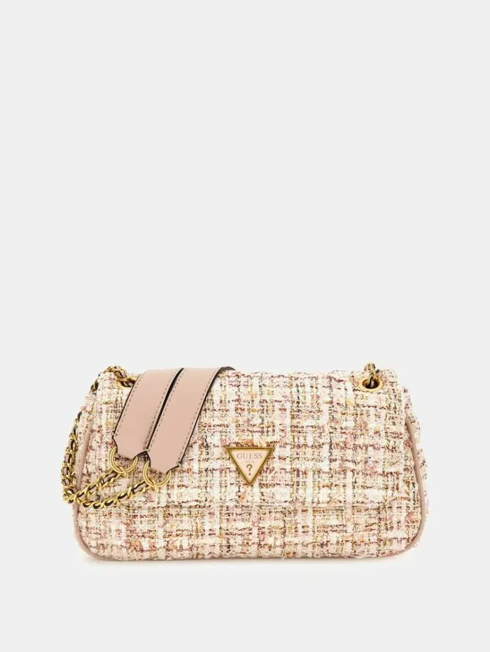 Women Giully Tweed Crossbody Multi Pink Guess Crossbody Bags