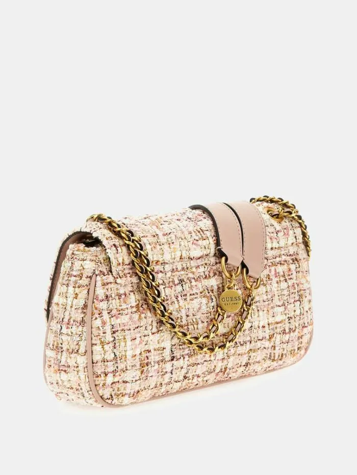 Women Giully Tweed Crossbody Multi Pink Guess Crossbody Bags