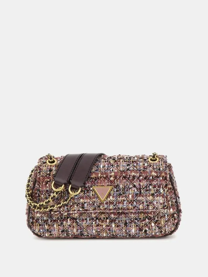 Women Giully Tweed Crossbody Multi Purple Guess Crossbody Bags