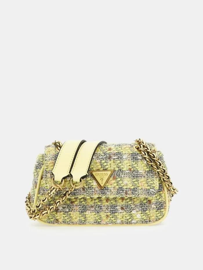 Women Giully Tweed Mini Crossbody Multi Yellow Guess Crossbody Bags