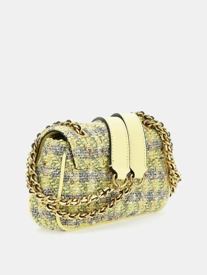 Women Giully Tweed Mini Crossbody Multi Yellow Guess Crossbody Bags