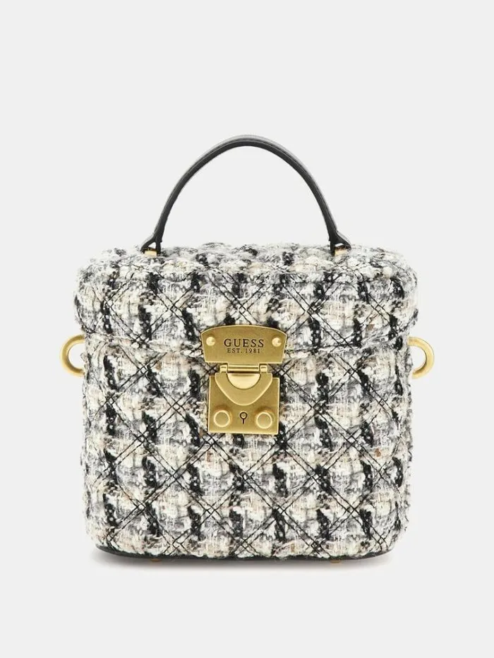 Women Giully Tweed Mini Shoulder Bag Multicolor Pattern Guess Shoulder Bags