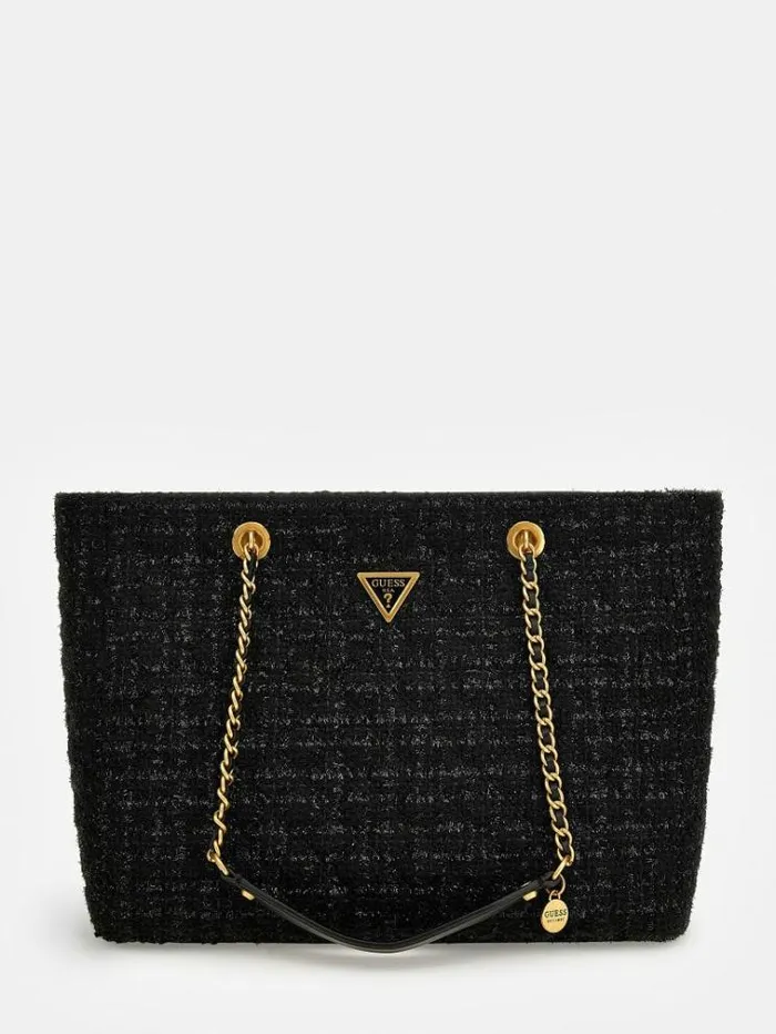 Women Giully Tweed Shopper Black Guess Shoppers